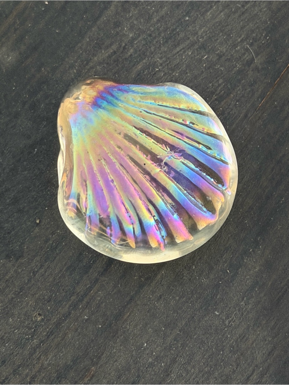 Small Iridescent Glass Shell